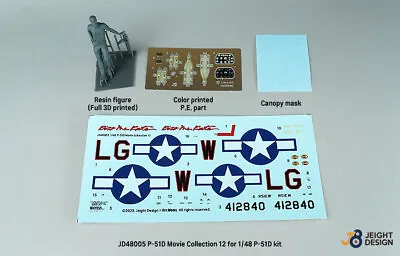 1/48 P-51D Mustang Decal & PE Set W/1 Resin Figure For Tamiya/Hasegawa/Airfix • $27.95