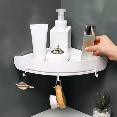 £7.49 • Buy Bathroom Corner Shower Plastic Shelf Tidy Wall Storage Basket Kitchen Caddy Rack
