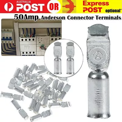 $9.95 • Buy 20pcs Anderson Plug Contact Pins Lugs Copper Terminals 50 Amp Connectors 6AWG AU