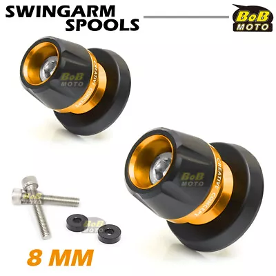 M8 Gold Swingarm Spools Rear BB01 For Indian FTR1200 / S 19 20 21 22 23 • $28.23