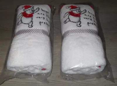 £15.99 • Buy Baby Disney Winnie The Pooh Christmas Hooded Bath Towel (x2) - NEW