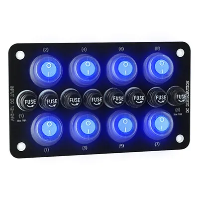 8 Gang Toggle Rocker ON/Off Switch Control Panel For Car Truck Marine Boat RV • $26.90