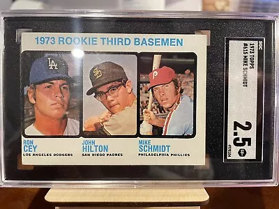 1973 Topps #615 Rookie Mike Schmidt Phillies Ron Cey Dodgers Hilton SGC 2.5 HOF • $53