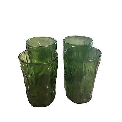 Seneca Driftwood Or Morgantown Crinkle Green Juice Glasses 4” Green • $28