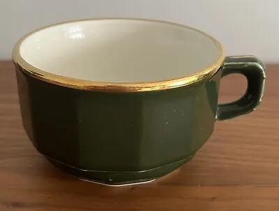 £4.99 • Buy Apilco Coffee Cup Large Green And Gold French Bistro Ware 105mm #