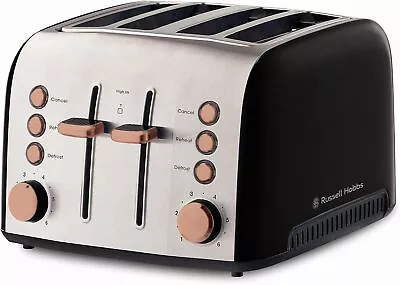 Russell Hobbs Brooklyn 4Slice Toaster Kettle Set CopperStainless Steel • $126.15