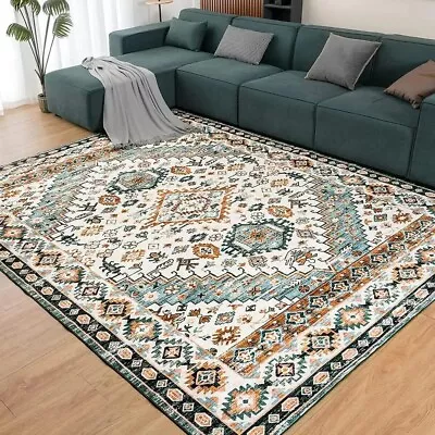 Machine Washable Rug 8X10 Low-Pile Area Rug Vintage Persian Boho Rug Non-Slip • $231