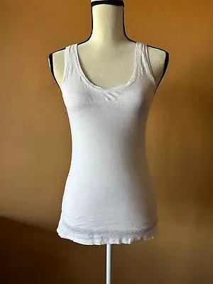 MAJESTIC FILATURES Deluxe White Linen Sleeveless Tank Top Size 1 • $29.99