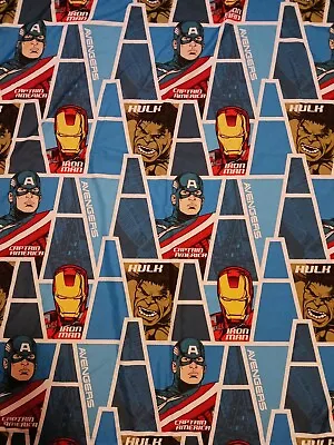 Marvel Avengers Assemble Twin Sheet Set 1 Each Flat Fitted Pillowcase & Curtain • $18.99