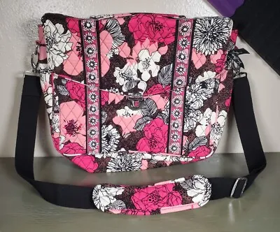 Vera Bradley Retired Mocha Rouge Quilted Book Bag / Hard Case / Bag - Fast Ship • $12.99