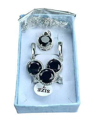 925 Silver Jewelry Set Black Stone • $30