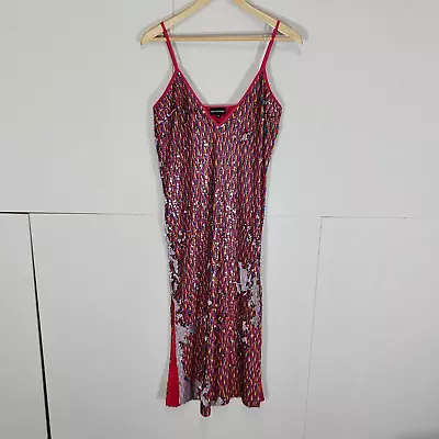 PLT Pretty Little Thing Womens Dress Multicoloured Size UK 8 Rainbow Sequin Slip • £19