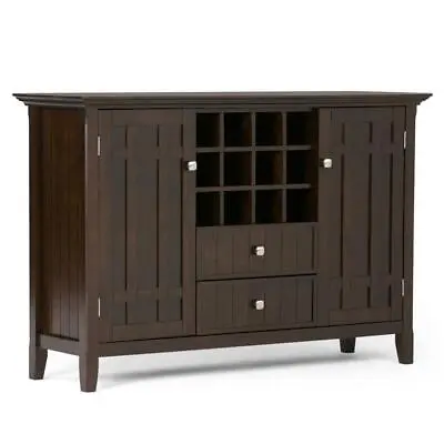 Simpli Home Sideboard Buffet + Wine Rack 17  X 54  X 36  Solid Wood Indoor Brown • $611.54