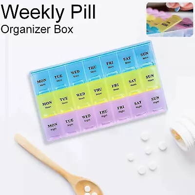 Pill Box 7 Day Medicine Tablet Dispenser Organiser Weekly Storage Case Container • $11.99