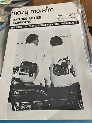 Mary Maxim Knitting Pattern Motorcycle Cardigan Size 32-36 No 4202 • $6