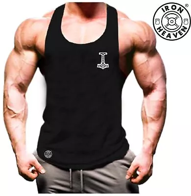 Mjolnir Vest Pocket Gym Clothing Bodybuilding Training Workout Vikings Tank Top • £11.99