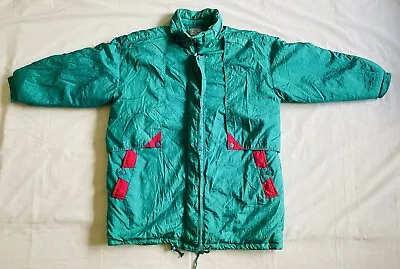SPARE TIME Sport Vintage Retro Oversized Winter Ski Windbreaker Jacket Aqua Pink • $49.94