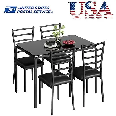  Dining Table Set For 4 With Upholstered Seat Dinette Furniture For Breakfast    • $172.03