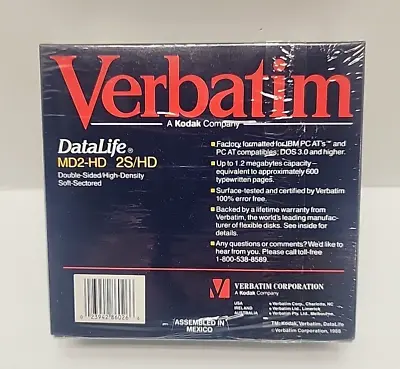 Verbatim DataLife High Density 5 1/4 Diskettes Floppy Discs 10 Pack MD2-HD 2S/HD • $19.80