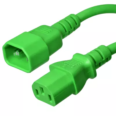 IEC 320 Power Cord C14 / C13 - Green 6 Ft 10A/250V 18 AWG - Iron Box IBX-6110 • $7.54