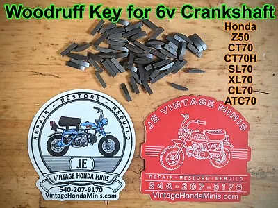 Crankshaft - 6v Woodruff Key Flywheel Wedge - Honda Z50 CT70 SL70 XL70 ATC70 • $5
