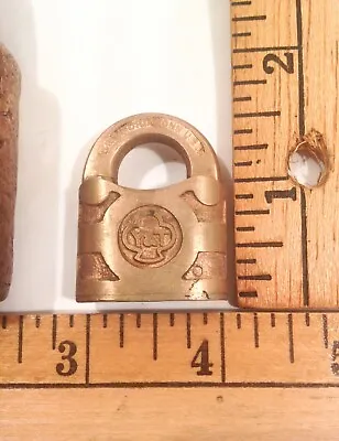 Vintage Very Small Yale & Towne Rare Brass Padlock + Large Lock Both W/ Trefoil • $140