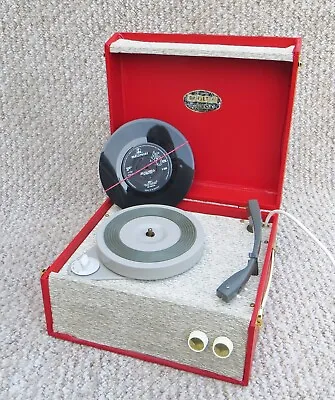 £95 • Buy Red Dansette Popular Vintage Record Player + Records Fully Serviced And Working