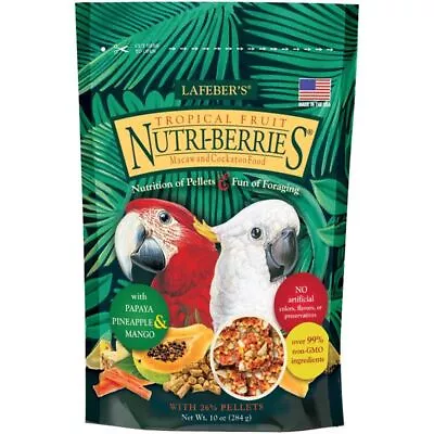 Macaw Food Cockatoo Tropical Fruit Nutri-Berries Hulled Seeds Grains Foraging • $19.72