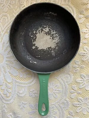 Le Creuset Cast Iron Small Saute Frying Pan 20cm Diameter Green 33cm Length • £13.99