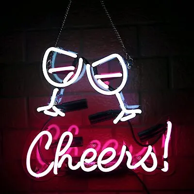 Cheers! Bar Open Martini Pub Acrylic 14  Neon Light Sign Lamp Display Wall Decor • $79.78