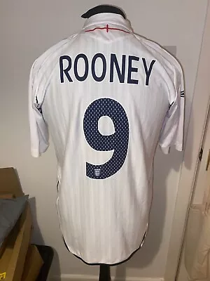 England Wayne Rooney 2007-09 Home Football Shirt Medium Umbro • £30