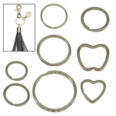 £4.99 • Buy Silver Keyring Blanks Split Rings Flat Key Chain Link Fishing DIY Jewelry Making
