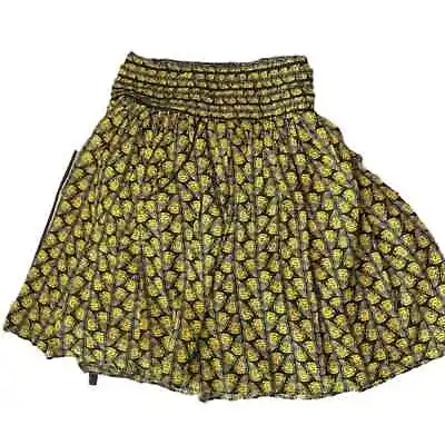 Anthropologie Skirt WOMENS 0 XS LIL Monarch Butterfly  Mini Skirt Yellow Black  • $27.99