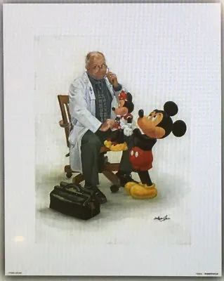 Disney Mickey Mouse And Doctor  Art Print 16 X 20  Rockwell Style More Sizes • $49.90