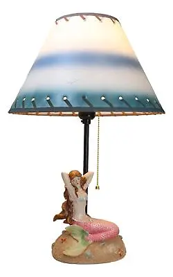 Venus Making Up Marine Sea Siren Mermaid With Pink Tail And Red Hair Table Lamp • $79.99