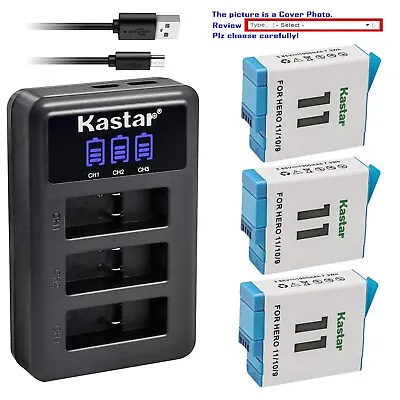 Kastar Battery Triple Charger For GoPro HERO11 HERO10 HERO9 Black Action Camera • $25.99