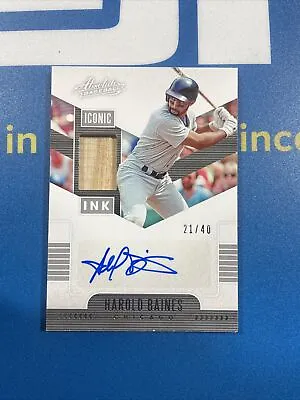 2020 Absolute Iconic Ink #IIM-HB Harold Baines 21/40 HOF Bat Patch Auto MLB • $35.85