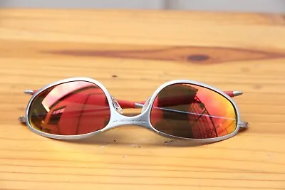 Oakley A Wire Thick - Brushed Silver / Ruby • $279