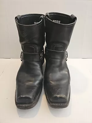 Frye Boots Men's  Motorcycle Harness Black Leather Moto  Sz 10 Men Used • $119.99