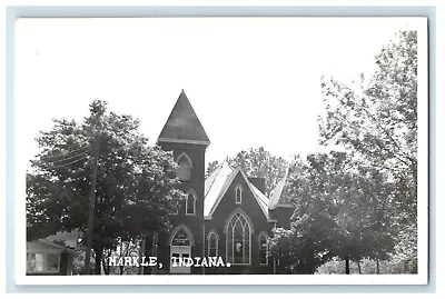 C1940's View Of Methodist Church Markle Indiana IN RPPC Photo Vintage Postcard • $14.98