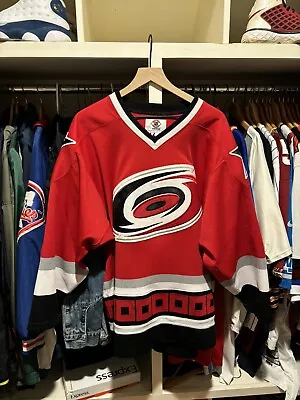 Starter Authentic Carolina Hurricanes 41-R Mens Jersey Vintage Red Clean Vtg • $149.99