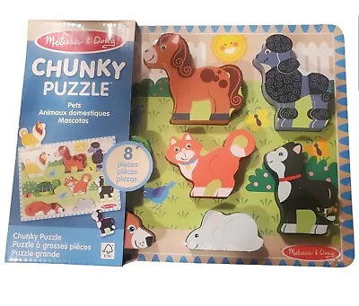 Melissa & Doug Pets Wooden Chunky Animal Puzzle (8 Pcs) New • $18.99