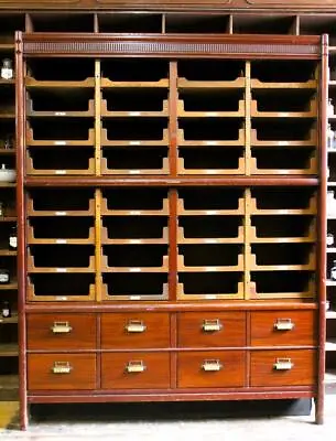 Victorian/Edwardian Mahogany Shop Cabinet Made By E Pollard & Co Haberdashery • £2850