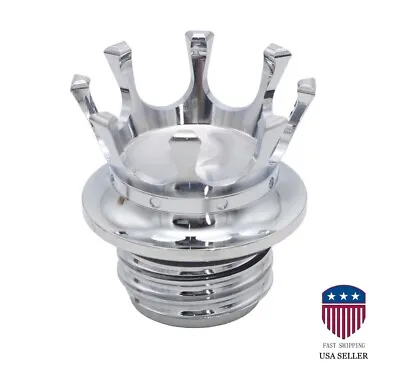 Chrome King Crown Gas Cap Fuel Tank Right-hand Thread Bil For Harley Softail USA • $14.97