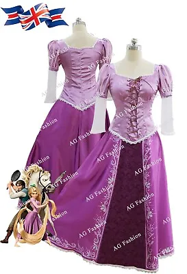 Adult Rapunzel Cosplay Costume Outfits Halloween Carnival Party Evening Dress • £22.99