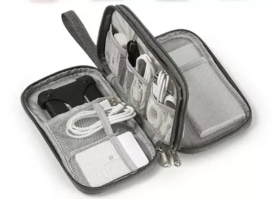 Portable USB Charger Earphone Cable Tidy Organizer Storage Bag Travel Case Pouch • £11.99