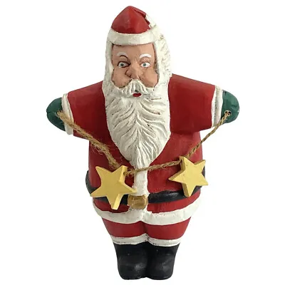 Midwest Of Cannon Falls Santa Claus With Stars On String Wood Shelf Figurine 7” • $9.98