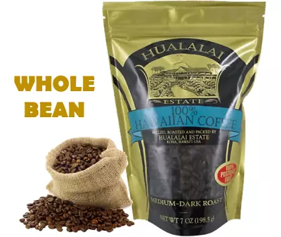 ☑️100% HAWAIIAN COFFEE HUALALAI ESTATE Kona Hawaii 7oz WHOLE BEAN Pesticide Free • $22.95