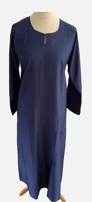£14.99 • Buy Ladies Regular Plain Premium Nida Abaya Maxi Dress Dubai NAVY - Size 54