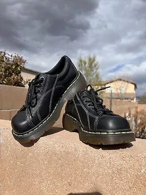 Doc Martens 90s Daisy Leather Oxford Chunky Shoes Women's 7 12283 Black Y2K • $75